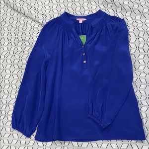 Lilly Pulitzer Elsa Bomber Blue Top